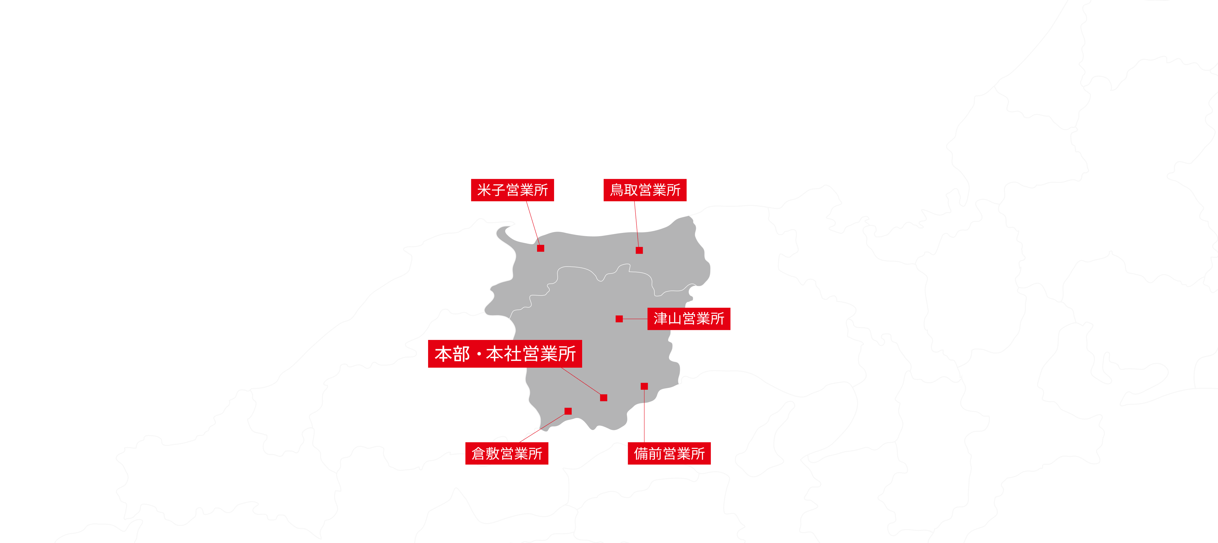 営業所拠点を示したマップ